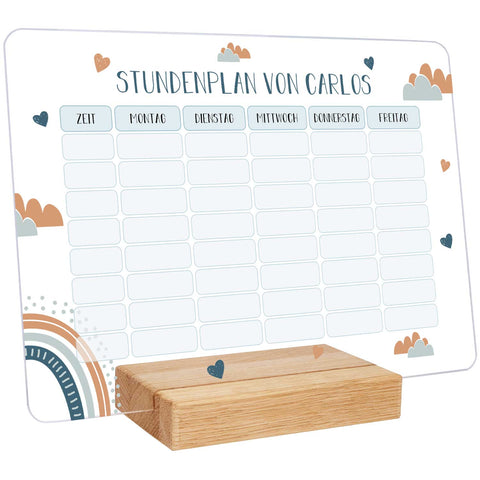 Personalisierter Stundenplan - Regenbogen mit Namen