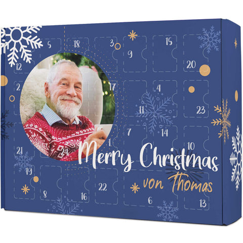 Personalisierter DIY Adventskalender Fotomotiv Kreis mit Foto & Namen zum selbst Befüllen