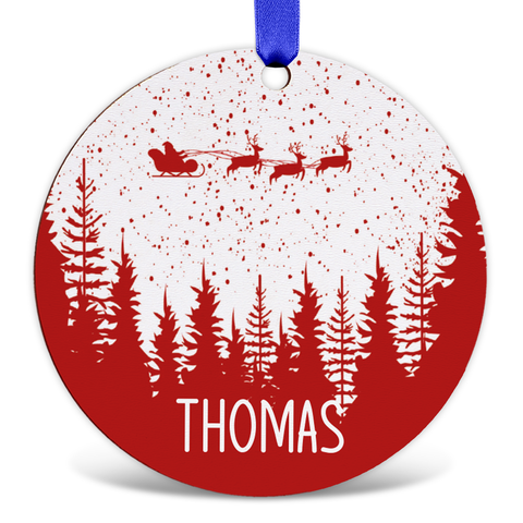 Christbaumschmuck aus Holz - Weihnachtswald - Weihnachtsanhänger mit Namen