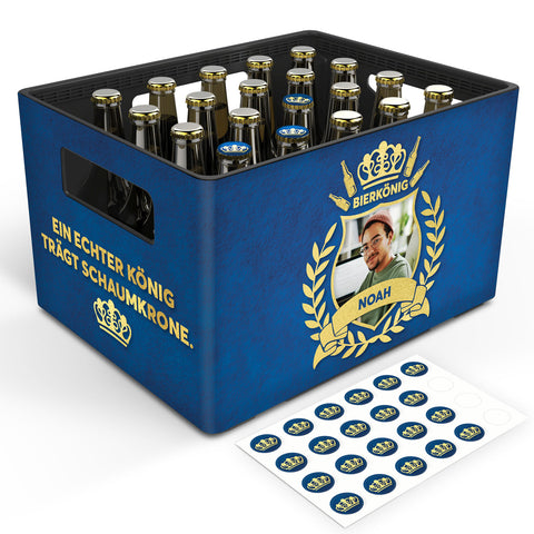 DIY Bierkasten Banderole mit 24 Deckelaufklebern - Bierkönig