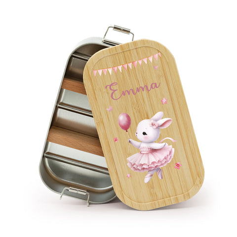 Brotdose mit Deckel für Kinder mit UV-Druck im "Ballett" Design