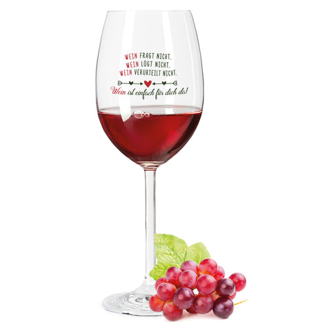 Leonardo Weinglas mit UV-Druck "Wein ist einfach für Dich da"