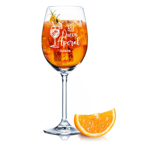 Leonardo Weinglas mit Gravur - "Queen Aperol" mit Namen