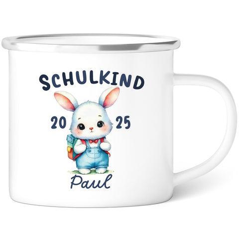 Emaille Tasse für Kinder - Schulkind - Personalisiert mit Namen & liebevollen Motiven