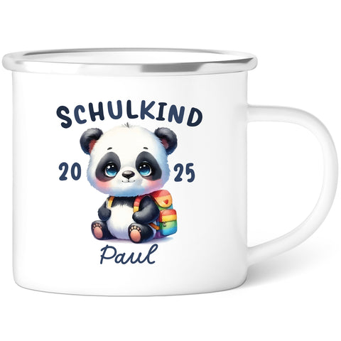 Emaille Tasse für Kinder - Schulkind - Personalisiert mit Namen & liebevollen Motiven