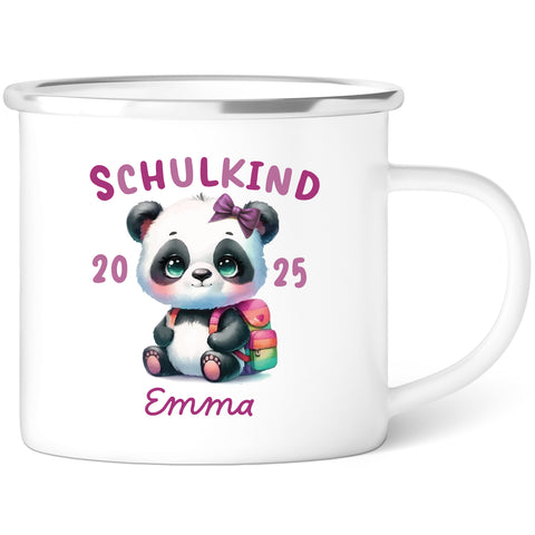 Emaille Tasse für Kinder - Schulkind - Personalisiert mit Namen & liebevollen Motiven