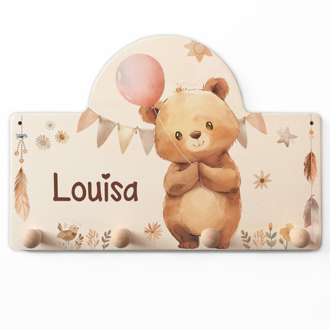 Personalisierte Garderobe fürs Kinderzimmer - Bär