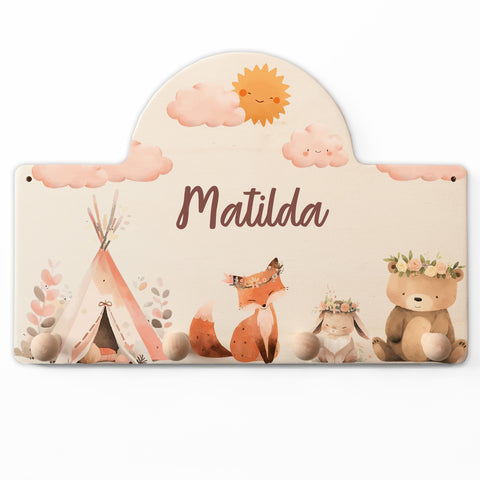 Personalisierte Garderobe fürs Kinderzimmer - Camping