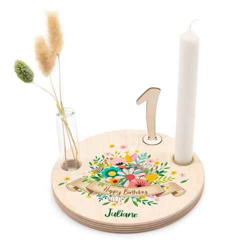 Bedruckter Geburtstagsteller für Kinder - Blumen