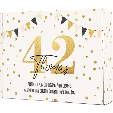 Personalisierte DIY Geschenkbox - Gold mit Wunschtext