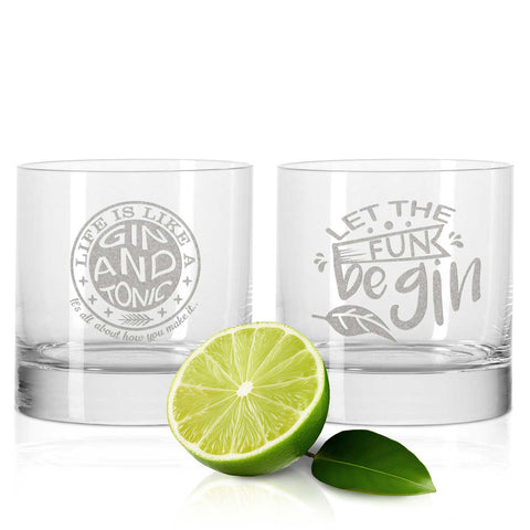 2er Set Montana GIN-Gläser "Life is like a Gin and Tonic & Let the fun beGin"