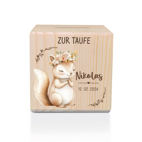 Spardose aus Holz - Tiere