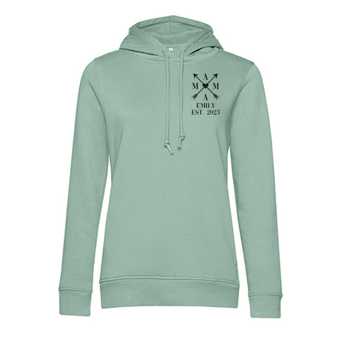 Personalisierter Hoodie für Frauen - MAMA EST. Kreuzpfeile