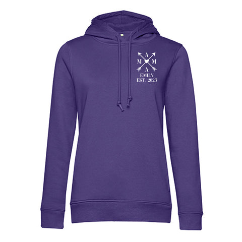 Personalisierter Hoodie für Frauen - MAMA EST. Kreuzpfeile