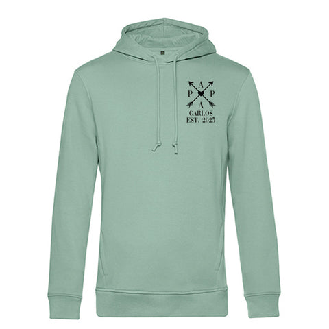 Personalisierter Hoodie für Herren - PAPA EST. Kreuzpfeile