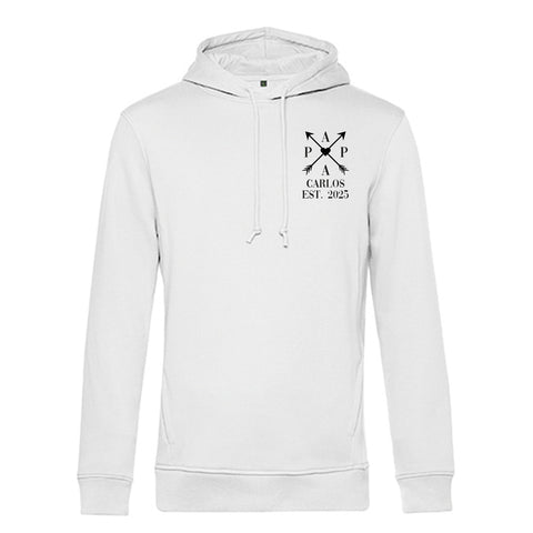 Personalisierter Hoodie für Herren - PAPA EST. Kreuzpfeile
