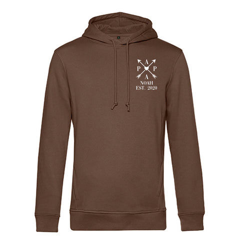Personalisierter Hoodie für Herren - PAPA EST. Kreuzpfeile