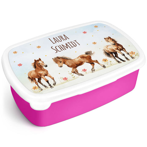 Bedruckte Lunchbox für Kinder - Pferde