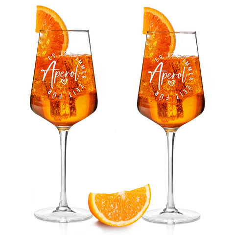 Leonardo Weinglas mit Gravur - "Zeit für Aperol"