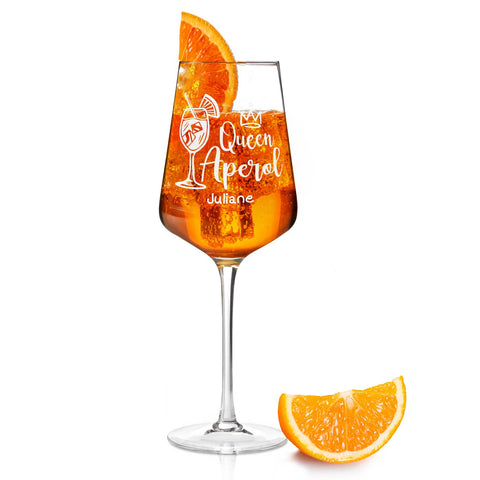 Leonardo Weinglas mit Gravur - "Queen Aperol" mit Namen