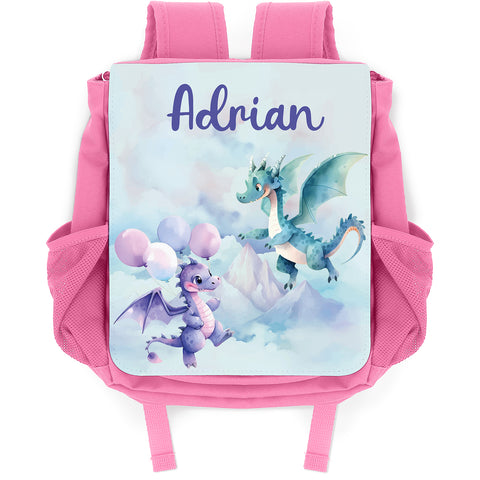 Bedruckter Rucksack für Kinder - Drache mit Name