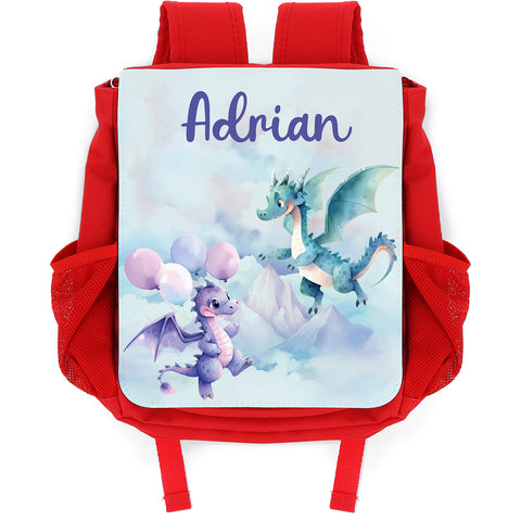 Bedruckter Rucksack für Kinder - Drache mit Name
