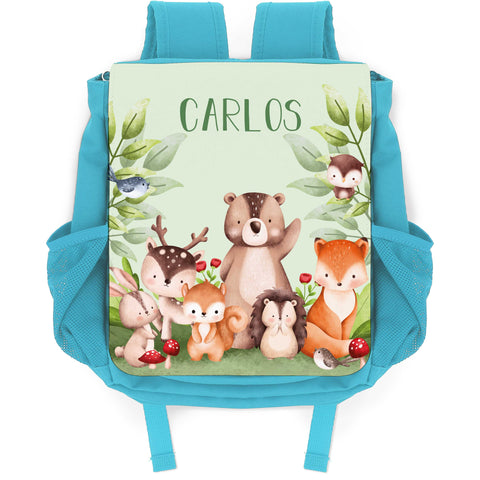 Bedruckter Rucksack für Kinder - Tiergruppe Wald