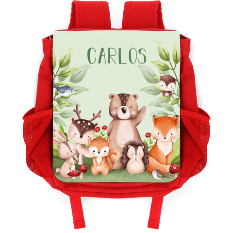 Bedruckter Rucksack für Kinder - Tiergruppe Wald