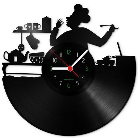 Wanduhr aus Vinyl Chefkoch