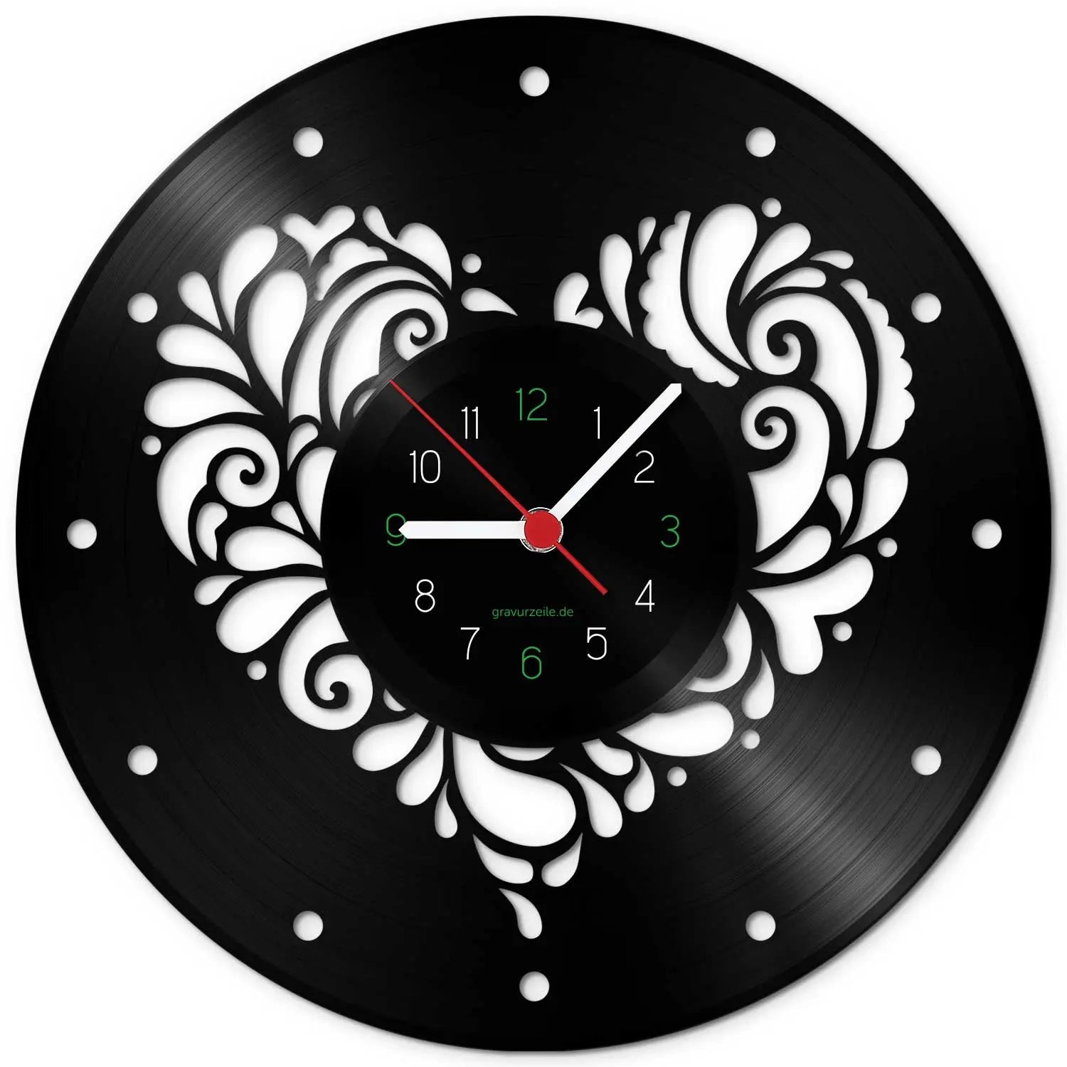 Wanduhr aus Vinyl Herzlich - Main Image