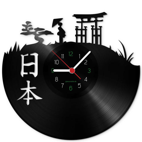 Wanduhr aus Vinyl Japan