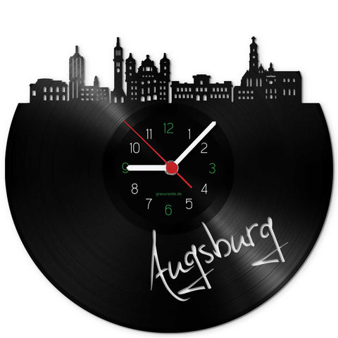 Wanduhr aus Vinyl Skyline Augsburg
