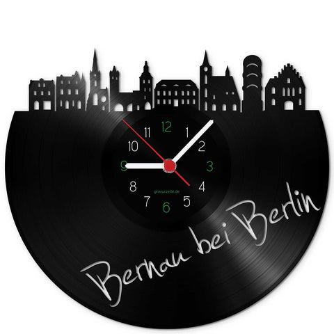 Wanduhr aus Vinyl Skyline Bernau bei Berlin