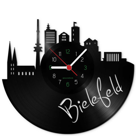 Wanduhr aus Vinyl Skyline Bielefeld