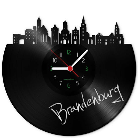 Wanduhr aus Vinyl Skyline Brandenburg
