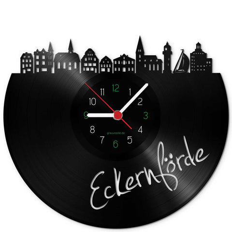 Wanduhr aus Vinyl Skyline Eckernförde