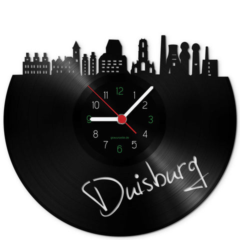 Wanduhr aus Vinyl Skyline Duisburg
