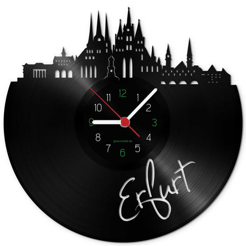 Wanduhr aus Vinyl Skyline Erfurt