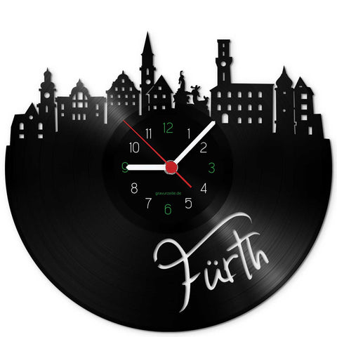 Wanduhr aus Vinyl Skyline Fürth