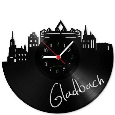 Wanduhr aus Vinyl Skyline Gladbach