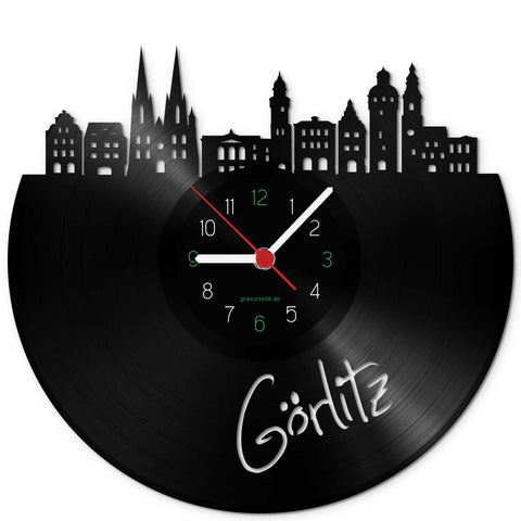 Wanduhr aus Vinyl Skyline Görlitz