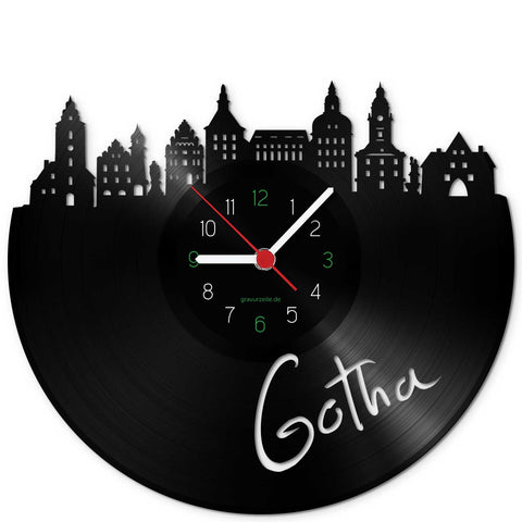 Wanduhr aus Vinyl Skyline Gotha
