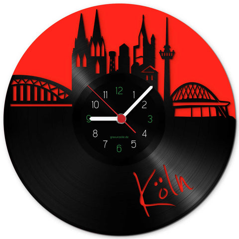Wanduhr aus Vinyl Köln Fan Uhr Colored