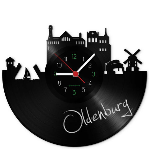 Wanduhr aus Vinyl Skyline Oldenburg