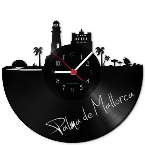 Wanduhr aus Vinyl Skyline Palma de Mallorca