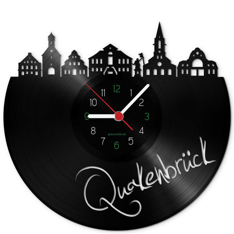 Wanduhr aus Vinyl Skyline Quakenbrück