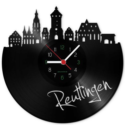 Wanduhr aus Vinyl Skyline Reutlingen