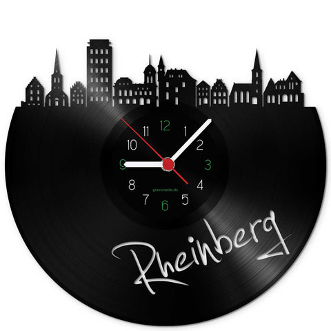 Wanduhr aus Vinyl Skyline Rheinberg