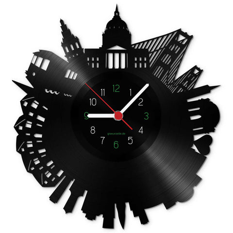Wanduhr aus Vinyl Skyline San Fransisco 2017
