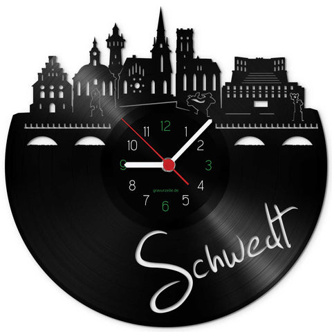 Wanduhr aus Vinyl Skyline Schwedt